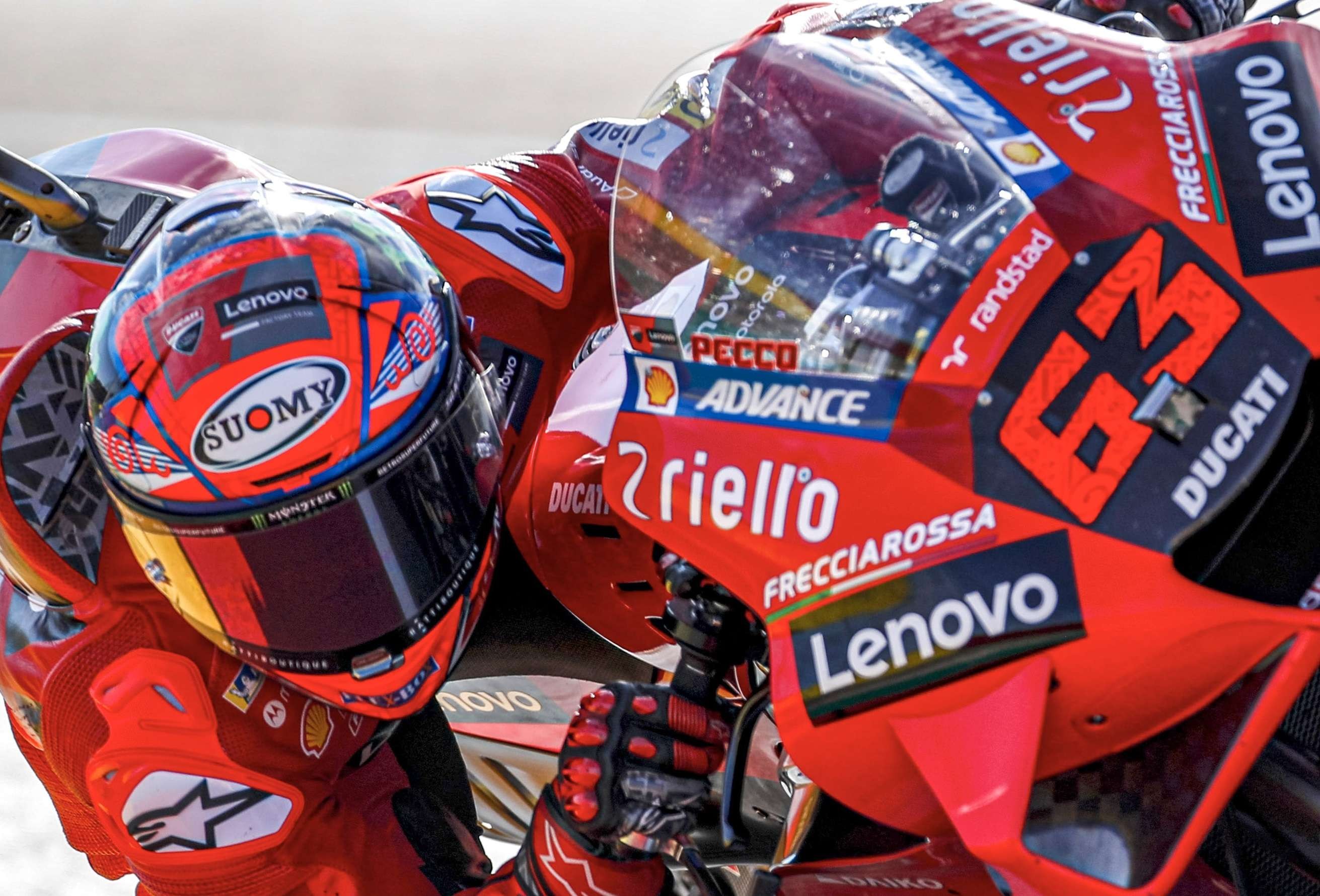 Francesco Bagnaia menjadi yang tercepat di sesi kualifikasi MotoGP Aragon 2021. (Foto: Twitter/@PeccoBagnaia)