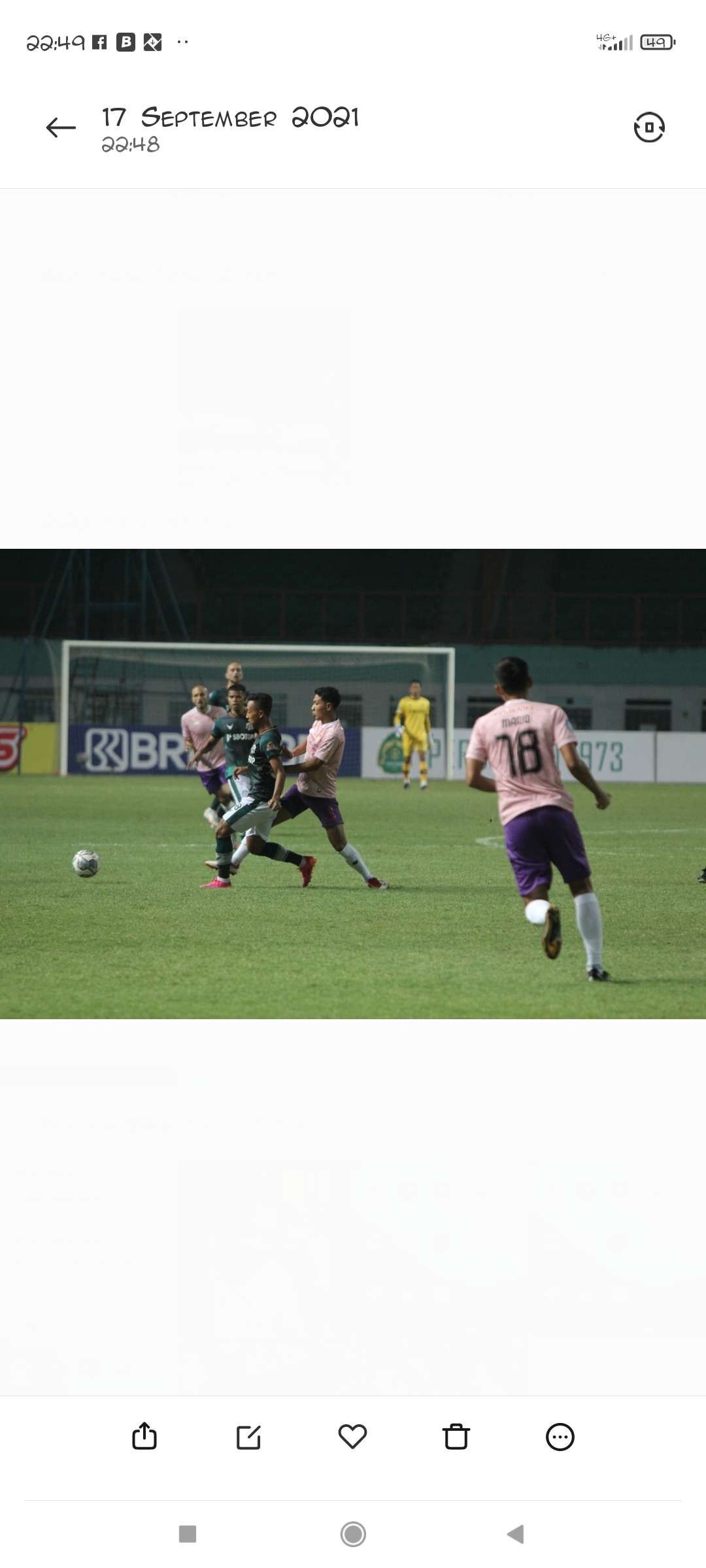 Laga liga 1 Persik Kediri vs Tira Persikabo bermain imbang 2-2. (Foto: Istimewa)
