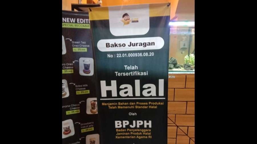 Banner produk bersertifikat halal. (Foto: Kemenag)