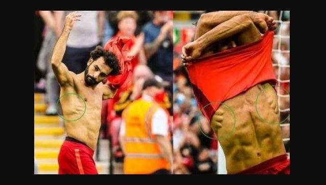 Mo Salah viral berkat otot dada kanan dan kirinya menyerupai sayap malaikat. (Foto: AFP)