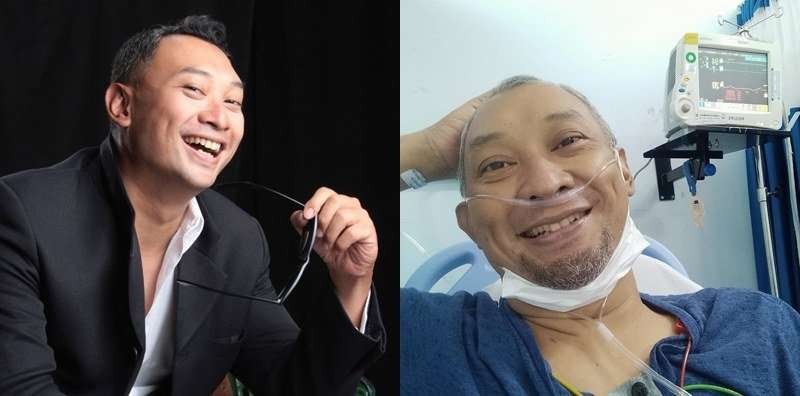 Kolase perbedaan kondisi Chef Haryo saat masih sehat (kiri) dengan vonis sakit jantung. (Foto: Instagram)