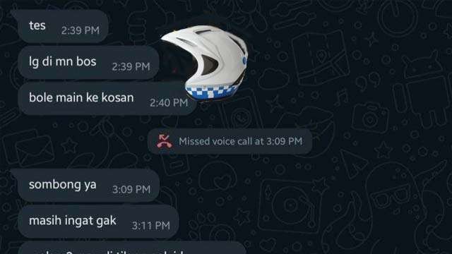 Seorang onkum Polantas di Kota Tangerang diperiksa Propam  karena menggoda seoarng wanita dengan mengirim pesan  melalui WA. (istimewa)