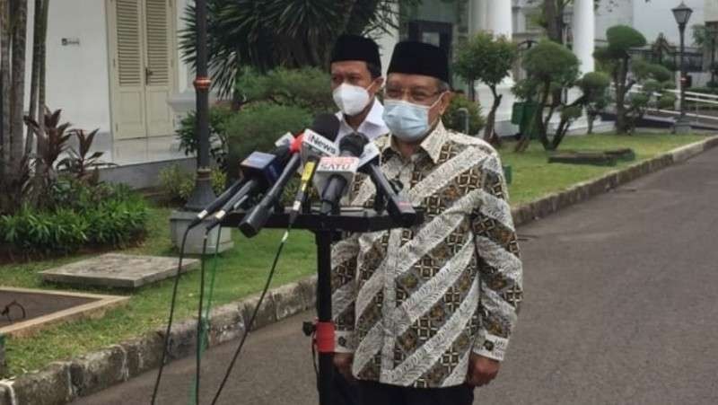 Ketua Umum PBNU, KH Said Aqil Siroj sesaat setelah menemui Presiden Joko Widodo di Istana Negara Jakarta, pada Rabu 6 Oktober 2021 siang. (Foto: Istimewa)