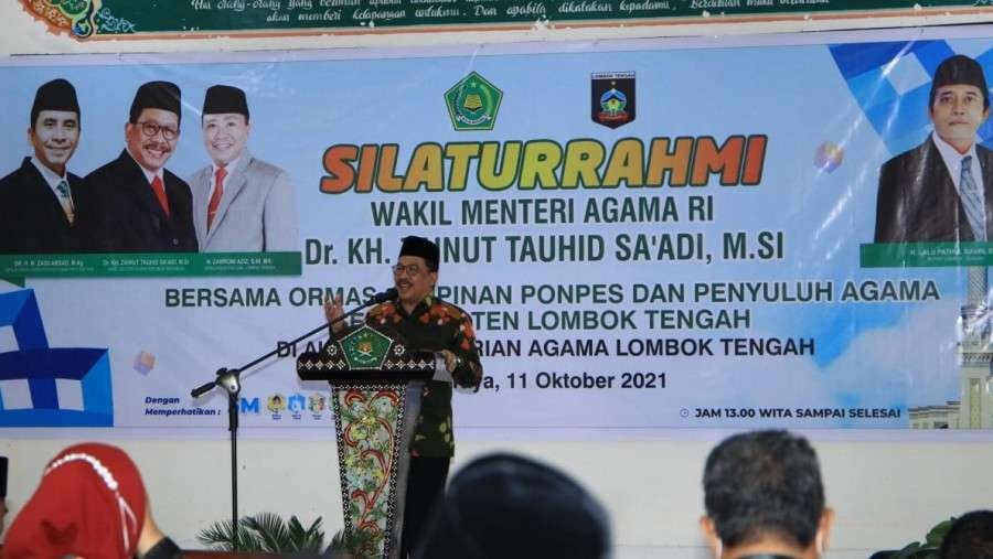 Wakil Menteri Agama H Zainut Tauhid Za'adi menghadiri silaturahmi Bersama Tokoh Agama dan Penyuluh Agama. (Foto: Kemenag)