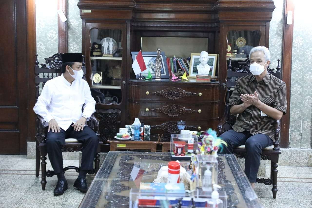 Salah satu kafilah Jateng, Muhammad Mas'ud saat bertemu Gubernur Jateng Ganjar Pranowo. (Foto: Istimewa)