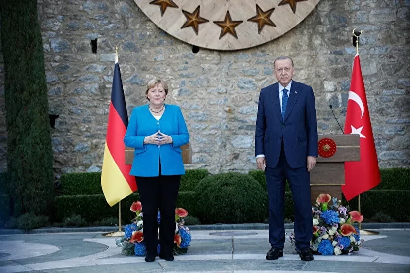 Pertemuan Presiden Racip Tayyip Erdogan dan Kanselir Jerman, Angela Merkel, di Istanbul. (Foto: Yeni Safak)