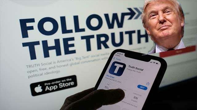 Diblokir Facebook dan Twitter, Donald Trump membuat medsos sendiri namanya Trump Media & Technology Group (TMTG) dan aplikasi TRUTH Social. (Ngopibareng)