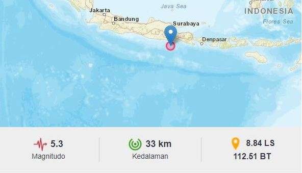 Data gempa Malang hari ini yang dirilis BMKG di Twitter, Jumat 22 Oktober 2021. (Foto: Tangkapan layar)
