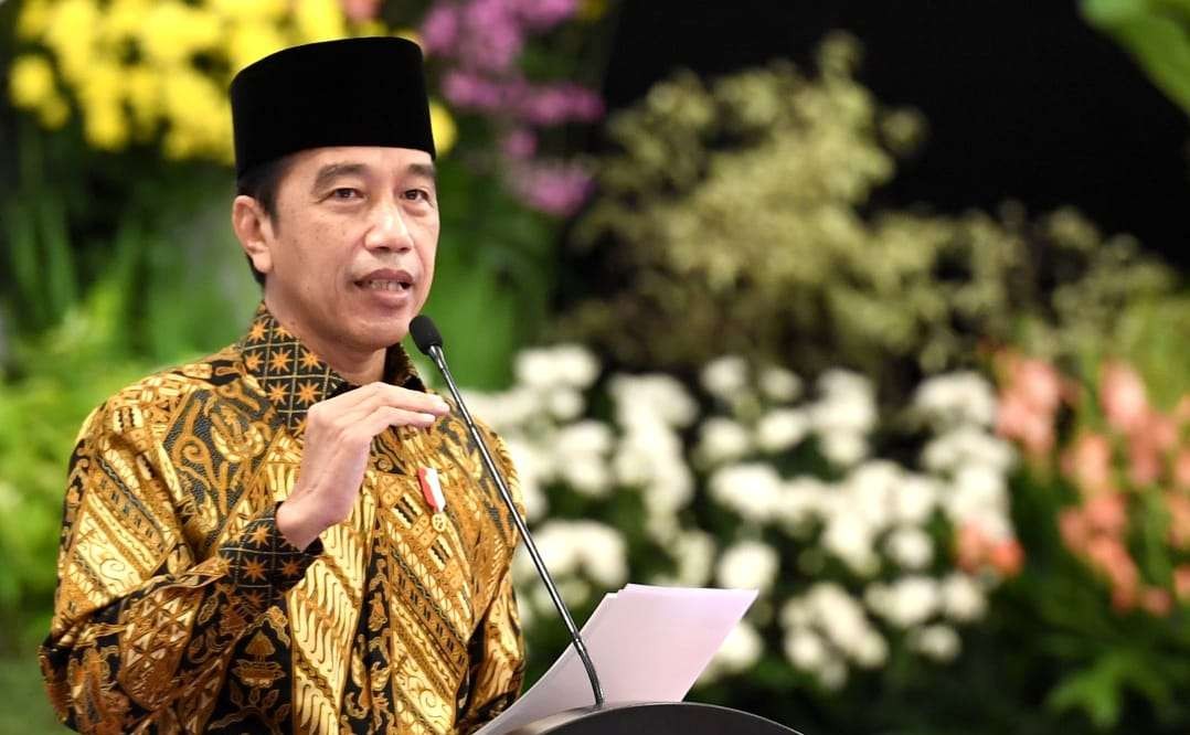 Presiden Jokowi memberikan sambutan peringatan Hari Santri Nasional (HSN) dan peluncuran logo ekonomi syariah. (Foto: Setpres)