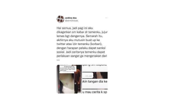 Potongan thread Twitter yang menceritakan terkait pelecahan seksual di dalam bus rute Jakarta-Malang. (Foto: Instagram:@malangraya_info)