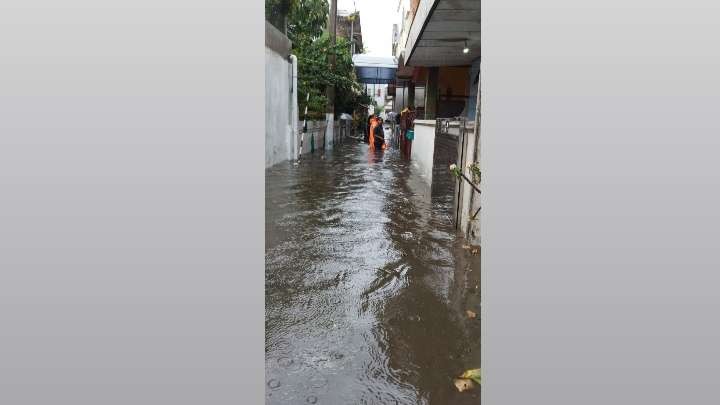 Salah satu titik banjir di Kota Malang (Foto: istimewa)