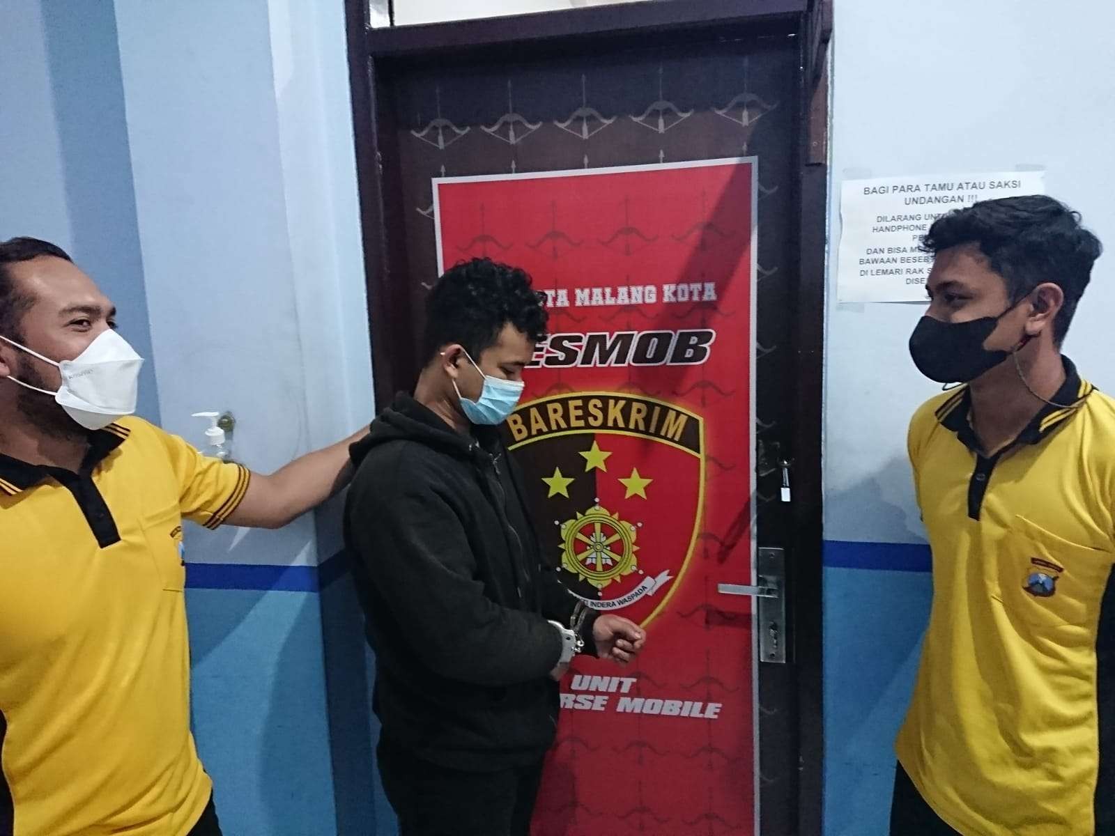 Pelaku berinisial MF saat diamankan Polresta Malang Kota (Foto: istimewa)