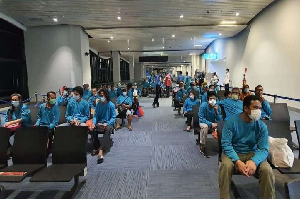 Para pekerja migran Indonesia yang dipulangkan dari Malaysia. (Foto: Kemenlu)