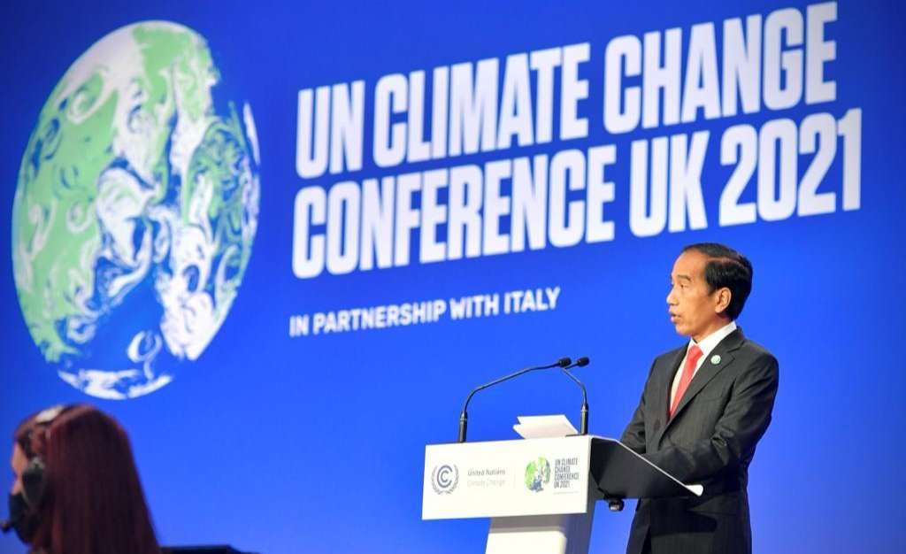 Presiden Jokowi menyampaikan sikap Indonesia hadapi perubahan iklim (foto: Setpres)