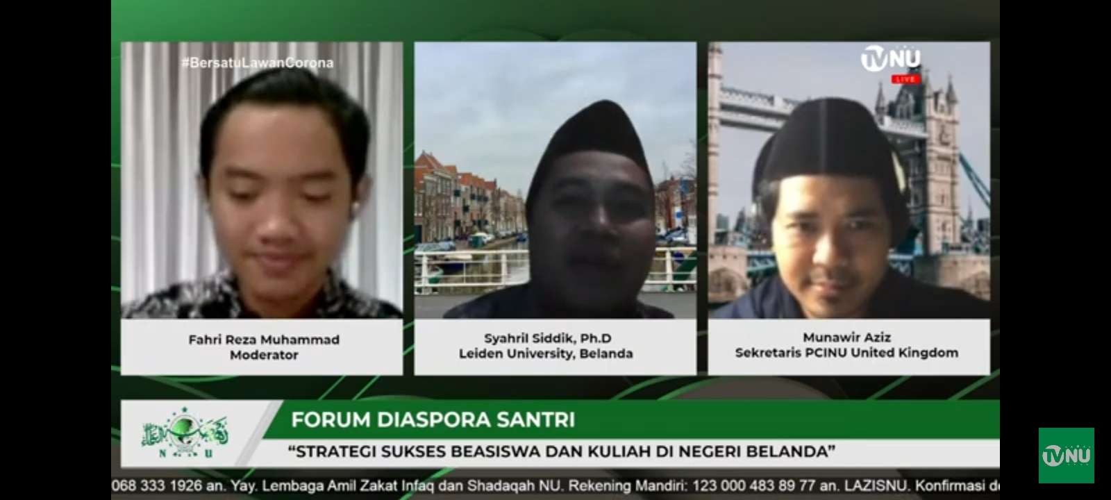 #DiasporaSantri bekerjasama dengan NUFFIC NESO, Santri Mengglobal dan TVNU menyelenggarakan program diskusi beasiswa untuk menginspirasi santri-santri se-Indonesia.  (Foto: Istimewa)