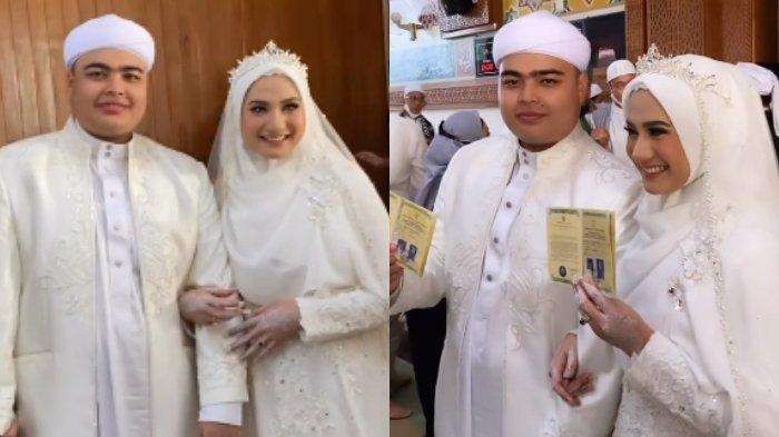Ameer Azzikra saat menikah dengan Nadzira Shafa. (Foto: Instagram)