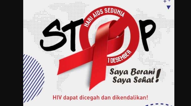 Ilustrasi pita merah peringatan Hari AIDS Sedunia. (Grafis: Twitter BPJS Kesehatan)