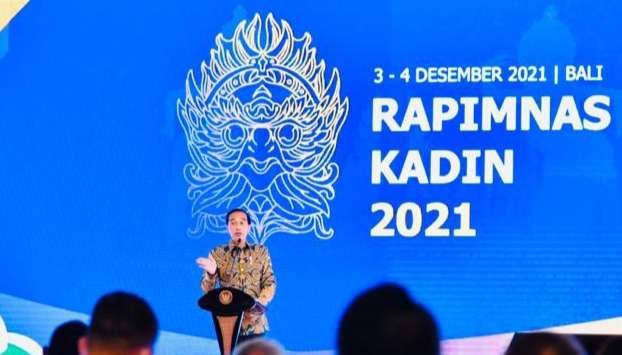 Presiden Joko Widodo membuka Rapimnas KADIN di Bali ( foto: Setpres)