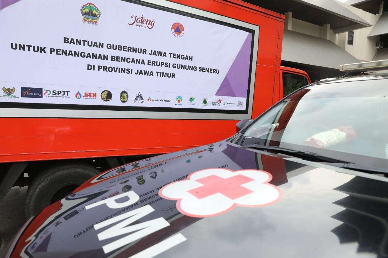 Bantuan logistik dan relawan yang diberangkat oleh Pemerintah Provinsi Jawa Tengah. (Foto: Istimewa)