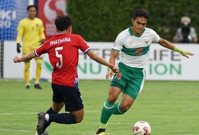 Timnas Indonesia menghajar Laos 5-1 di Piala AFF 2020. (Foto: Ant)