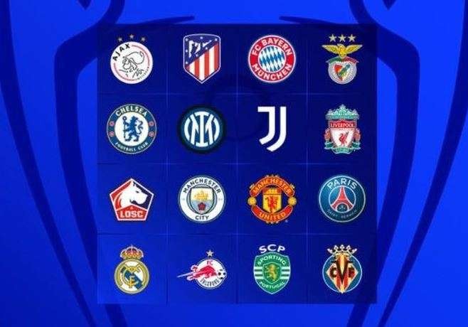 Peserta babak 16 besar Liga Champions. (Grafis: Twitter)