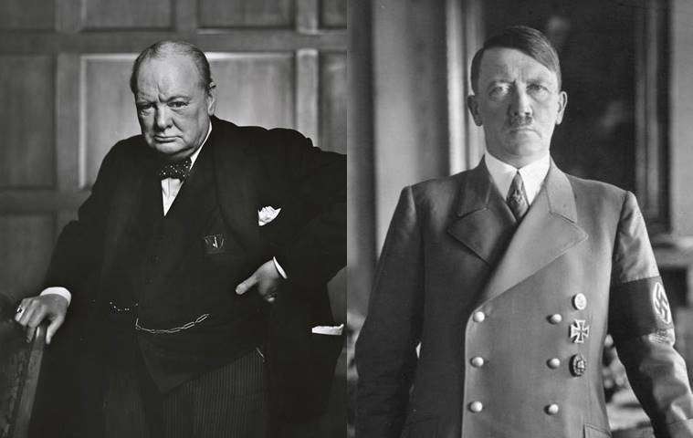 Figur penting dalam sejarah, Winston Churchill dan Adolf Hitler. (Foto: The Indian Express)