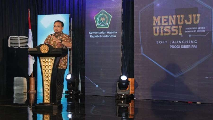 Menteri Agama Saat Melaunching Prodi Siber PAI IAIN Syekh Nurjati, Cirebon. (Foto: Kemenag)