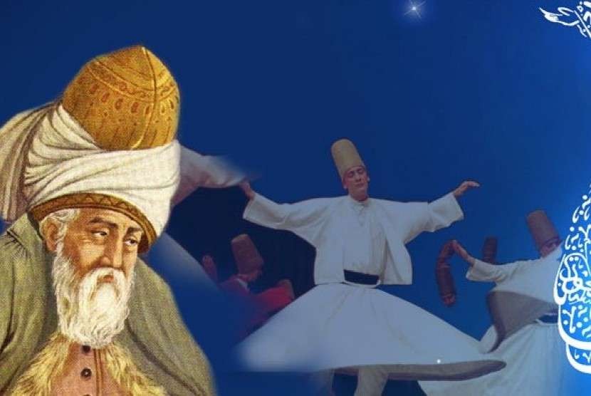Jalaluddin Ar-Rumi, bersama tarian darwisy. (Ilustrasi)