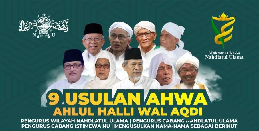 Usulan nama Sembilan Ulama untuk duduk di AHWA dalam Muktamar ke-34 NU di Lampung. (Foto: Istimewa)