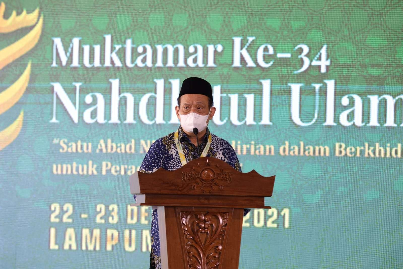 HM Imam Aziz, ketua panitia Muktamar ke-34 NU di Lampung. (Foto:ngopibareng.id)