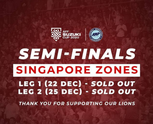 Tiket semifinal Piala AFF Timnas Indonesia vs Singapura sold out. (Foto: Instagram)