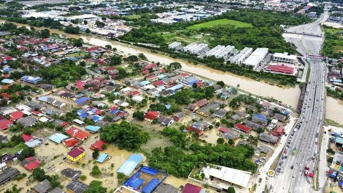 Malaysia banjir hebat yang membawa korban di masa pandemi Covid-19. (Foto: Straits Times, )