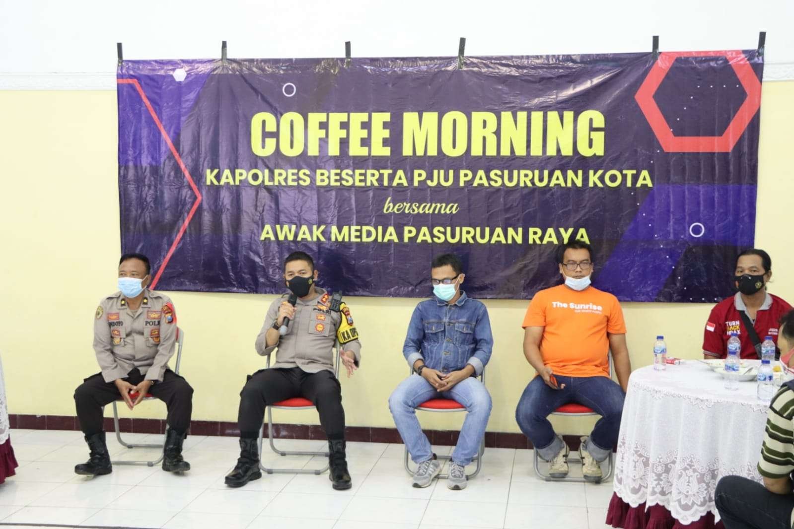 Coffee morning Polres Pasuruan Kota dengan jurnalis Pasuruan (Foto: Humas Polres Pasuruan Kota)