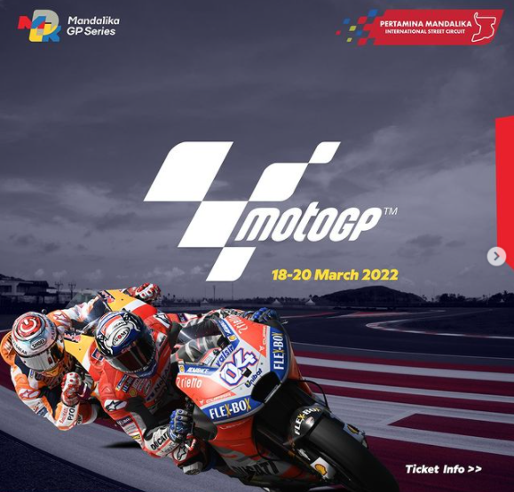 Ilustrasi MotoGP Indonesia 2022 di Sirkuit Mandalika. (Grafis: Instagram @themandalikagp)
