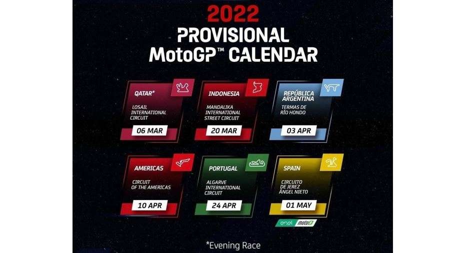 Kalender dan Sirkuit MotoGP 2022. (Grafis: Twitter @motoGP)