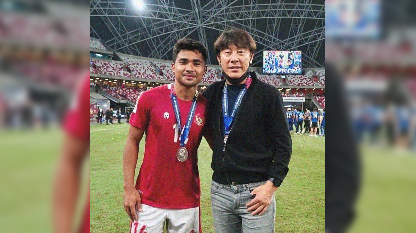 Asnawi Mangkualam bersama pelatih Timnas Indonesia, Shin Tae-yong. (Foto: Instagram)