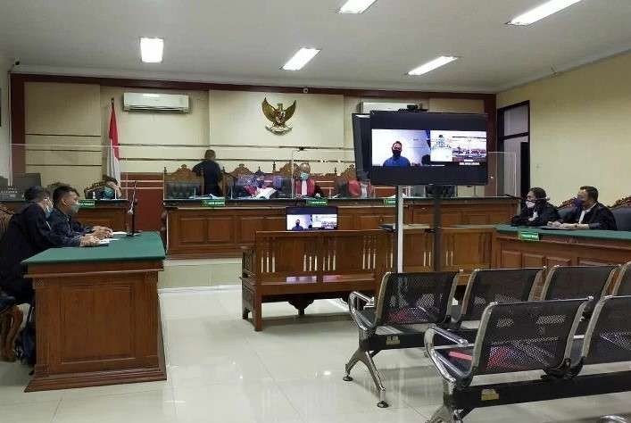 Sidang putusan kasus korupsi Bupati Nganjuk nonaktif di Pengadilan Tipikor Surabaya digelar secara virtual. (Foto: Ant)