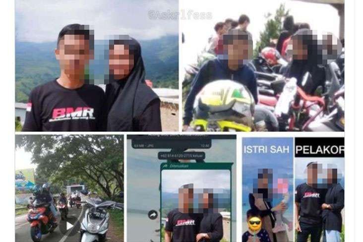 Akun Facebook milik seorang istri bernama Nissa S, berani memajang foto suaminya bersama perempuan diduga pelakor saat mengendarai motor di hari Minggu atau sunmori. (Foto: Facebook)