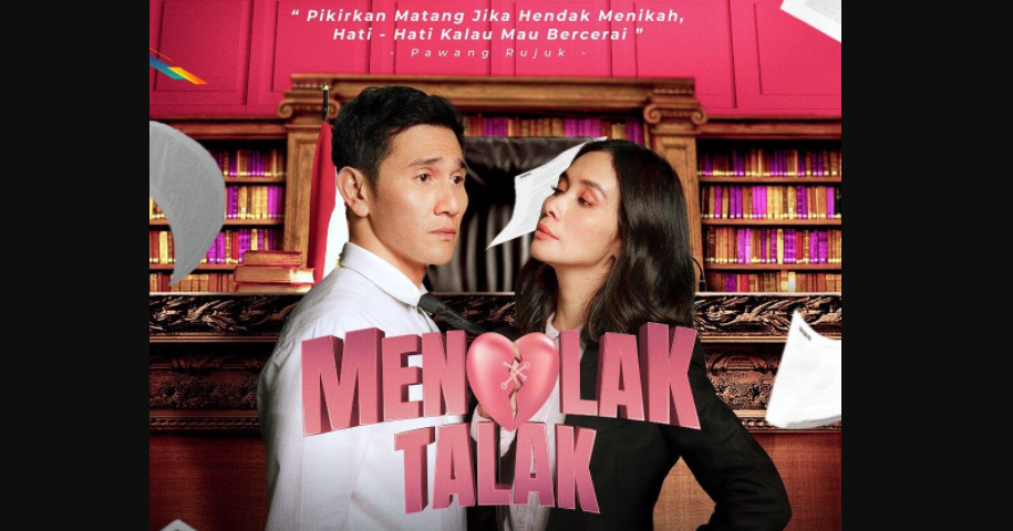 Poster sinetron Menolak Talak yang dibintangi pasangan Marsha Timothy dan Vino G Bastian. (Foto: ANTV)