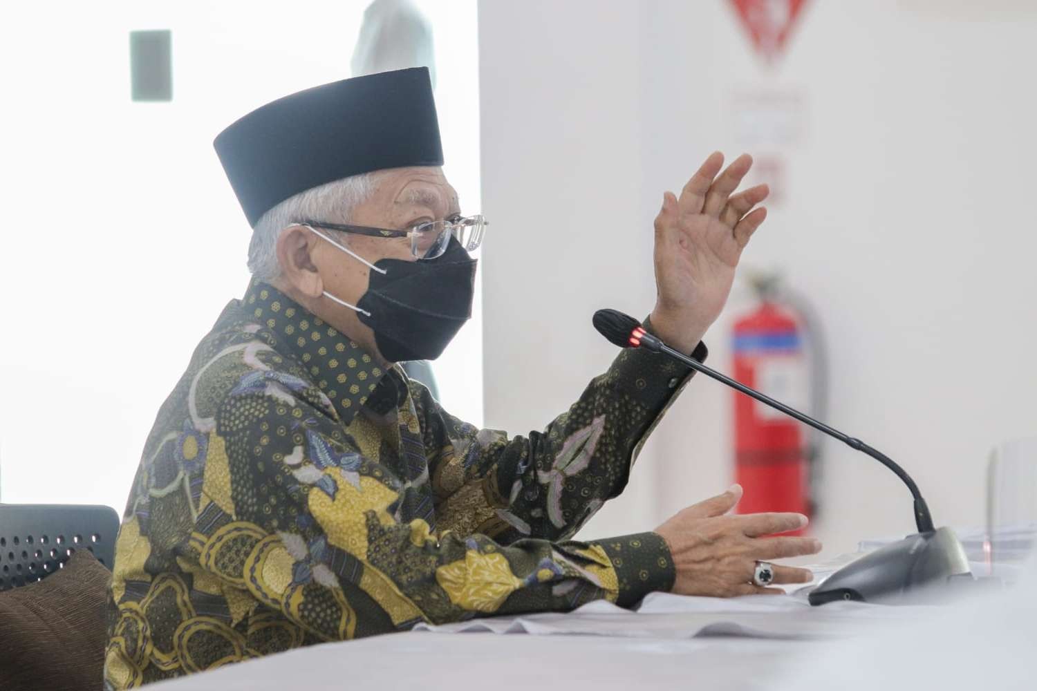 Wapres KH. Ma'ruf Amin saat pimpin Rapat Terbatas, Senin 24 Januari 2022. (Foto: Setwapres)