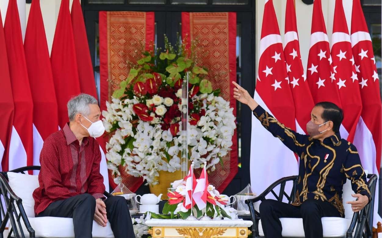 Pertemuan Presiden Joko Widodo dengan PM Singapura Lee. (Foto: Setpres)