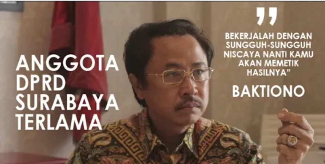 Baktiono, Anggota DPRD Surabaya terlama. (Foto: Tim Ngopibareng.id)