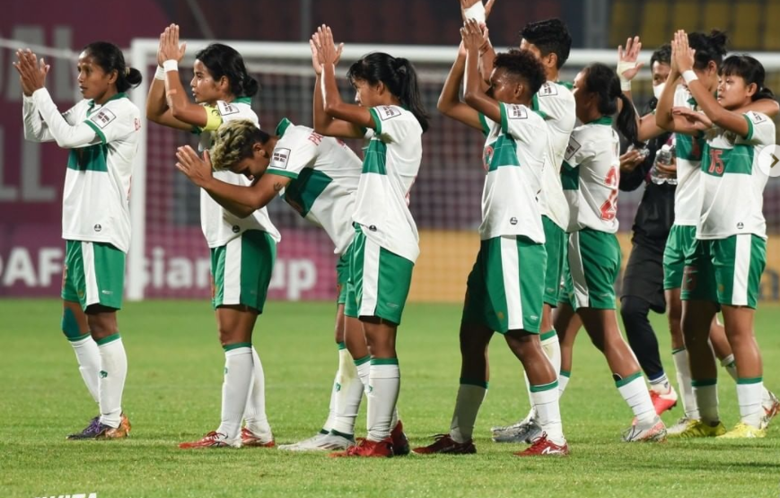 Timnas Indonesia harus tersingkir di babak penyisihan grup, Piala Asia Wanita 2022. Garuda Pertiwi kalah dalam tiga pertandingan di Grup B. (Foto: PSSI)