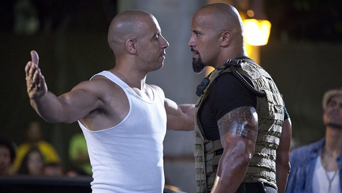 Dwayne Johnson berseteru dengan Vin Diesel selama enam tahun membintangi film Fast & Furious. (Foto: Universal Pictures)