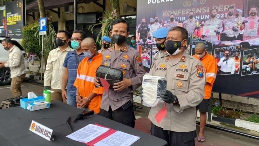 Rilis pengungkapan kasus narkotika di Mapolresta Malang Kota. (Foto: Lalu Theo/Ngopibareng.id)
