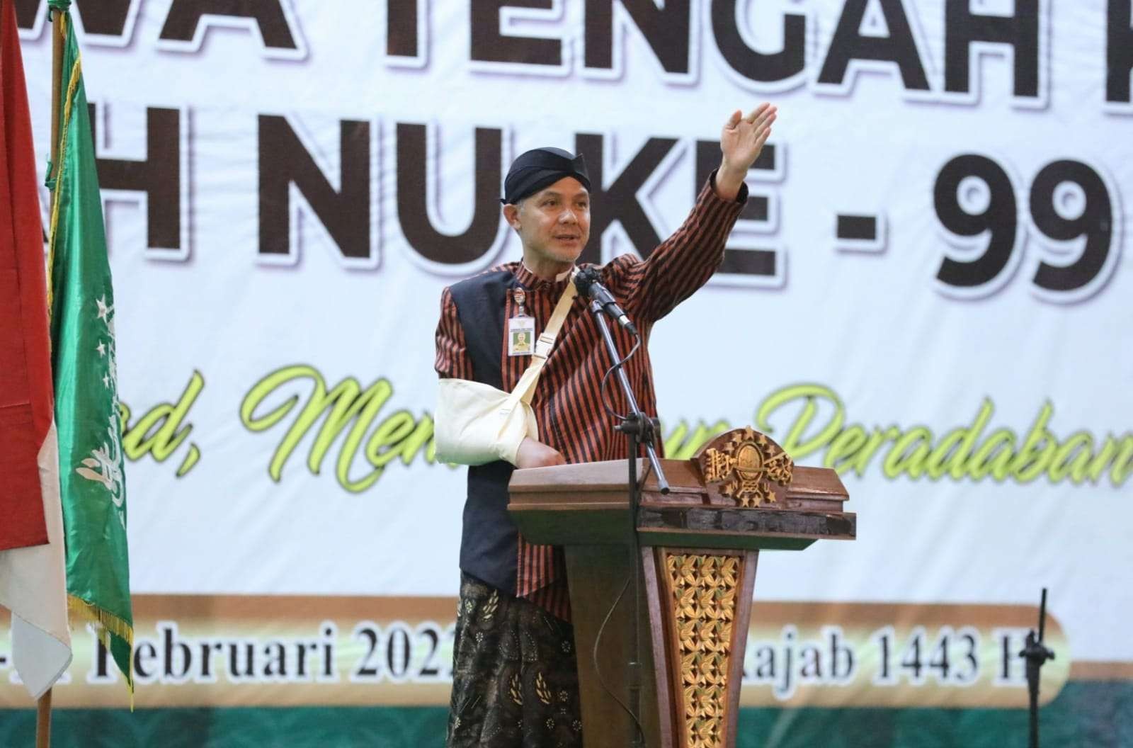 Gubernur Jawa Tengah, Ganjar Pranowo saat hadir di Muskerwil PWNU Jateng. (Foto: dok. Humas Pemprov Jateng)