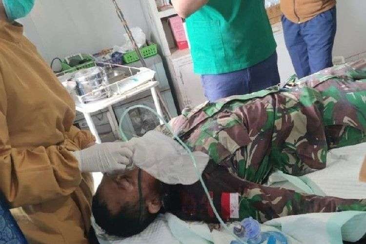 Anggota Kopasgat TNI AU yang ditembak KKB menjalani perawatan. (Foto: Ant)