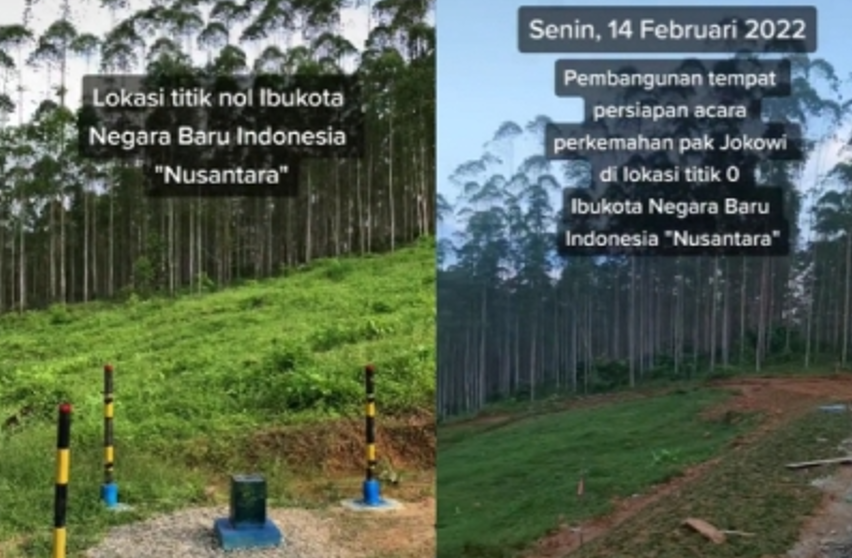 Lokasi Titik Nol Ibu Kota Negara (IKN) Nusantara di Kalimantan Timur. (Foto: TikTok)