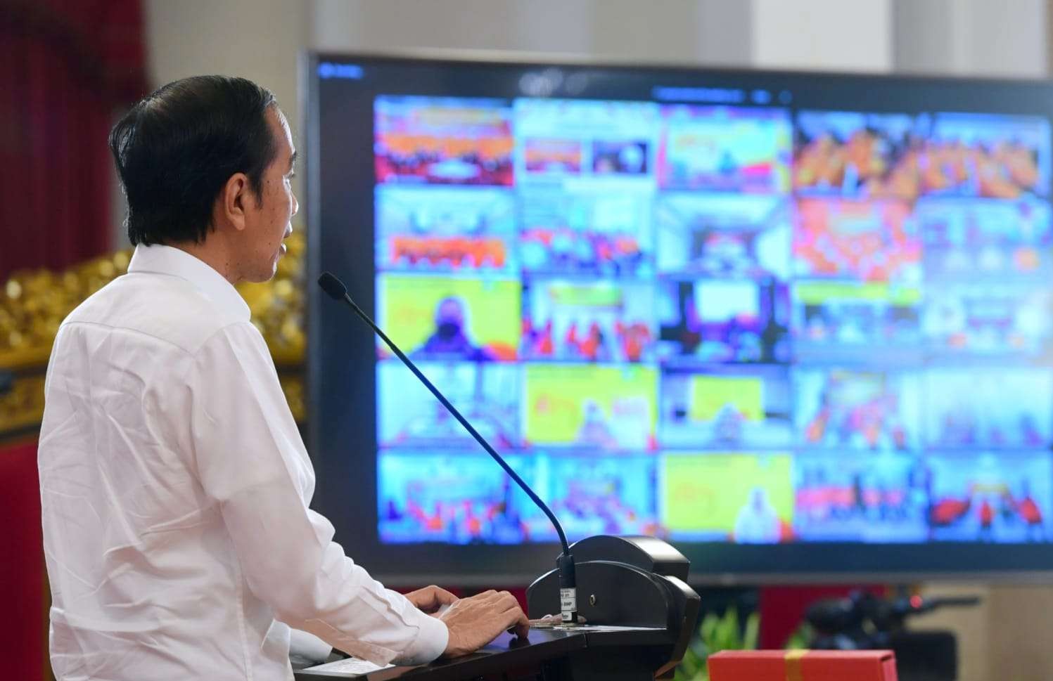 Presiden Joko Widodo membuka Rakernas SAR secara virtial. (foto: Setpres)
