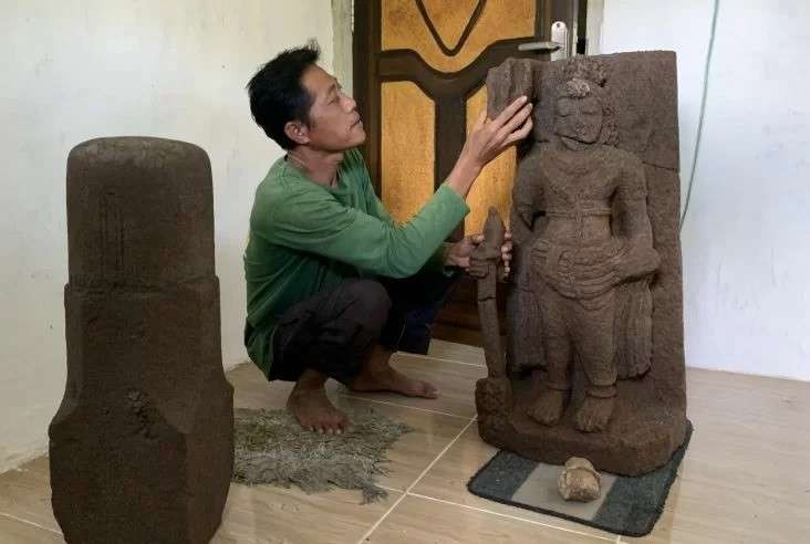 Arca Agastya, arca penemuan ekskavasi situs Srigading, Malang. (Foto: Ant)